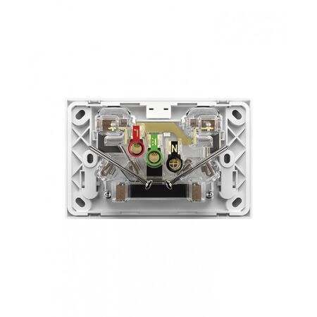 Snow Leopard -u00a0Power Point Switched 2 Gang 15A 250V~, White Cover, White Grid  x10 - SNPP152GWW