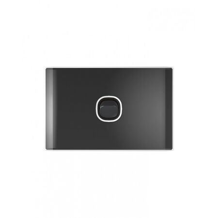 Snow Leopard - Switch Horizontalu00a01 Gang 16AX/20A 250V~, White Cover, White Grid  Black/Black x10 - SNSW1GBB