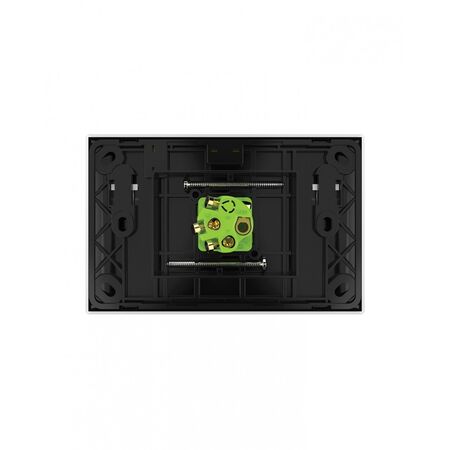 Snow Leopard - Switch Horizontalu00a01 Gang 16AX/20A 250V~, White Cover, White Grid  Black/Black x10 - SNSW1GBB