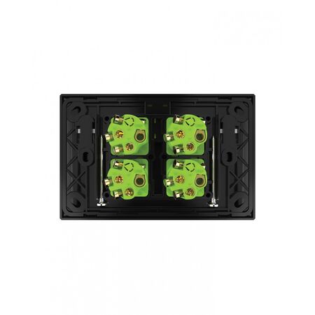 Snow Leopard - Switch Horizontalu00a04 Gang 16AX/20A 250V~, White Cover, White Grid  Black/Black x10 - SNSW4GBB