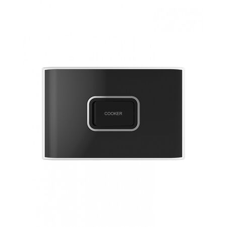 Snow Leopard - Switch Oven 45A 250V~ Double Pole, White Cover, White Grid, Horizontal  Black/Black x5 - SNSWDPOV45BBH