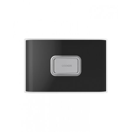 Snow Leopard - Switch Oven 45A 250V~ Double Pole, White Cover, White Grid, Horizontal  Black/Silver x5 - SNSWDPOV45BSH