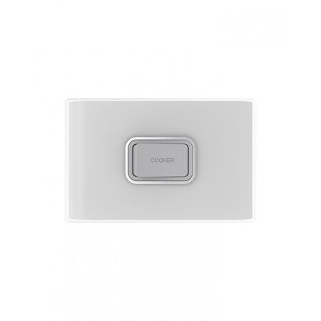 Snow Leopard - Switch Oven 45A 250V~ Double Pole, White Cover, White Grid, Horizontal  White/Silver x5 - SNSWDPOV45WSH