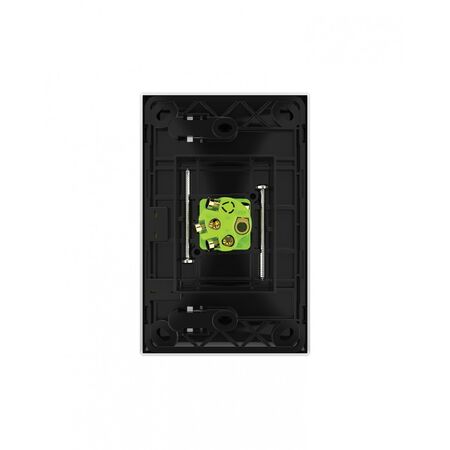 Snow Leopard -u00a0Switch Vertical 1 Gang 16AX/20A 250V~, White Cover, White Grid  Black/Black x10 - SNSWV1GBB