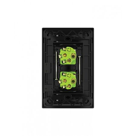 Snow Leopard - Switch Vertical 2 Gang 16AX/20A 250V~, White Cover, White Grid  Black/Black x10 - SNSWV2GBB