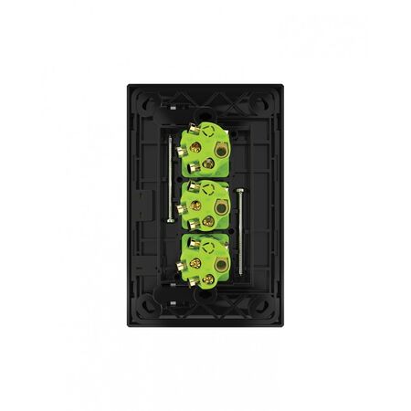 Snow Leopard - Switch Vertical 3 Gang 16AX/20A 250V~, White Cover, White Grid  Black/Black x10 - SNSWV3GBB