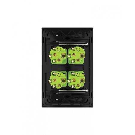 Snow Leopard - Switch Vertical 4 Gang 16AX/20A 250V~, White Cover, White Grid  Black/Black x10 - SNSWV4GBB