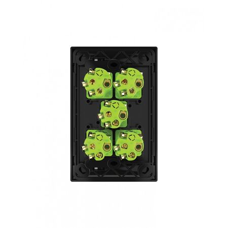 Snow Leopard.-u00a0Switch Vertical 5 Gang 16AX/20A 250V~, White Cover, White Grid  Black/Black x5 - SNSWV5GBB