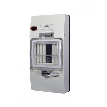 Buffalo -u00a0Enclosure DIN 4 Pole IP66 with LED, Less Back Box  x1 - BU4DINLEDLE