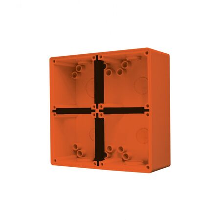 Buffalo -u00a0Enclosure Back Box 4 Gang with 2 x 32mm & 2 x 25mm Entries Chemical Resistant Orange  x1 - BUBB4GRO