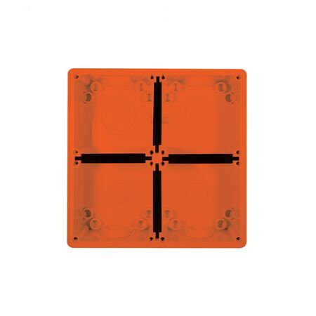 Buffalo -u00a0Enclosure Back Box 4 Gang with 2 x 32mm & 2 x 25mm Entries Chemical Resistant Orange  x1 - BUBB4GRO