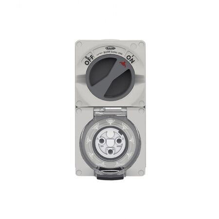 Buffalo - Combination Switched Socket IP66 20A 250V~ 3 Round Pin  x1 - BUC320