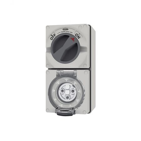 Buffalo - Combination Switched Socket IP66 20A 250V~ 3 Round Pin  x1 - BUC320