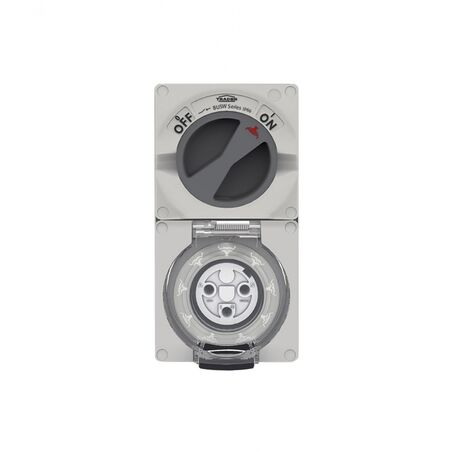 Buffalo -u00a0Combination Switched Socket IP66 20A 250V~ 3 Round Pin, Less Enclosure  x1 - BUC320LE