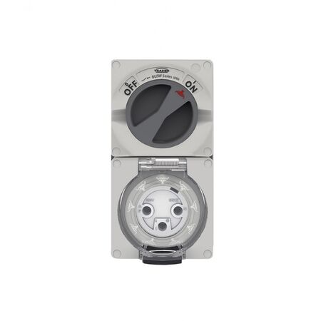 Buffalo -u00a0Combination Switched Socket IP66 32A 250V~ 3 Round Pin, Less Enclosure  x1 - BUC332LE