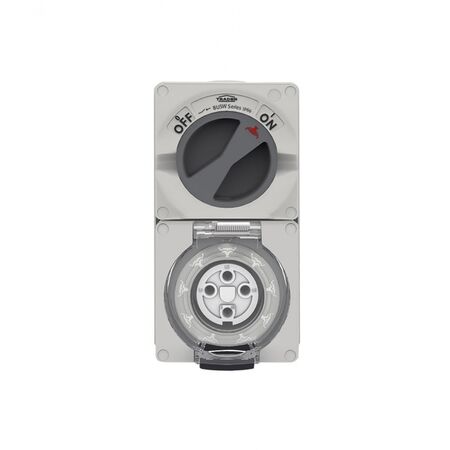 Buffalo - Combination Switched Socket IP66 10A 500V~ 4 Pin  x1 - BUC410