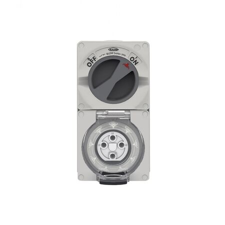 Buffalo -u00a0Combination Switched Socket IP66 20A 500V~ 4 Pin  x1 - BUC420