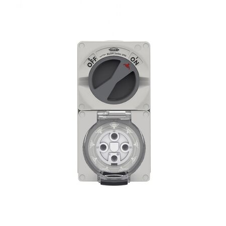 Buffalo - Combination Switched Socket IP66 32A 500V~ 4 Pin  x1 - BUC432