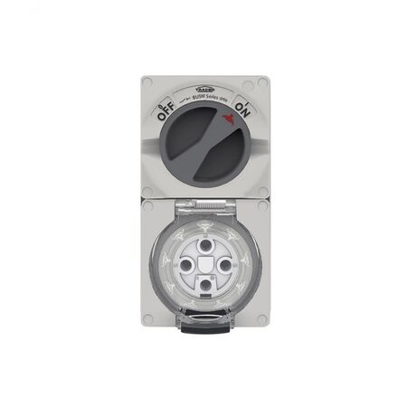 Buffalo -u00a0Combination Switched Socket IP66 32A 500V~ 4 Pin, Less Enclosure  x1 - BUC432LE