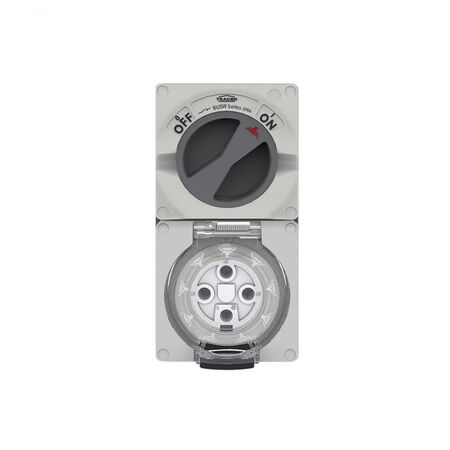 Buffalo -u00a0Combination Switched Socket IP66 50A 500V~ 4 Pin, Less Enclosure  x1 - BUC450LE