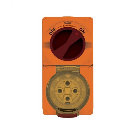 Buffalo -u00a0Combination Switched Socket IP66 40A 500V 4 Pin Chemical Resistant Orange  x1 - BUC440RO