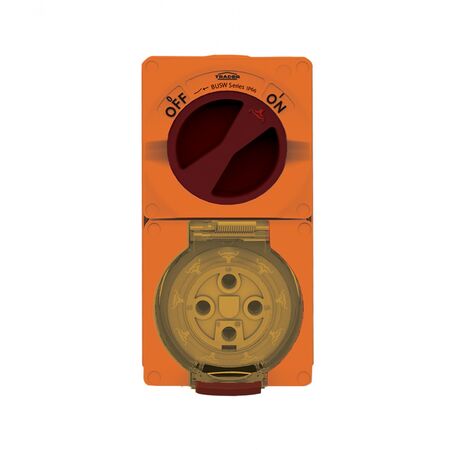 Buffalo -u00a0Combination Switched Socket IP66 50A 500V 4 Pin Chemical Resistant Orange  x1 - BUC450RO