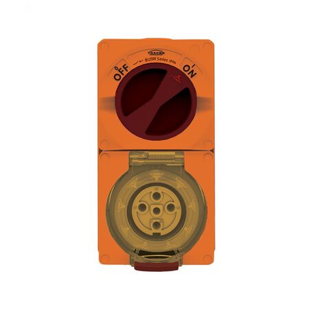 Buffalo -u00a0Combination Switched Socket IP66 10A 500V 5 Pin Chemical Resistant Orange  x1 - BUC510RO