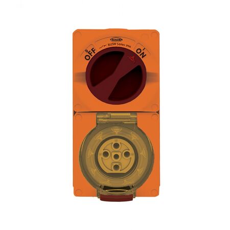 Buffalo -u00a0Combination Switched Socket IP66 20A 500V 5 Pin Chemical Resistant Orange  x1 - BUC520RO