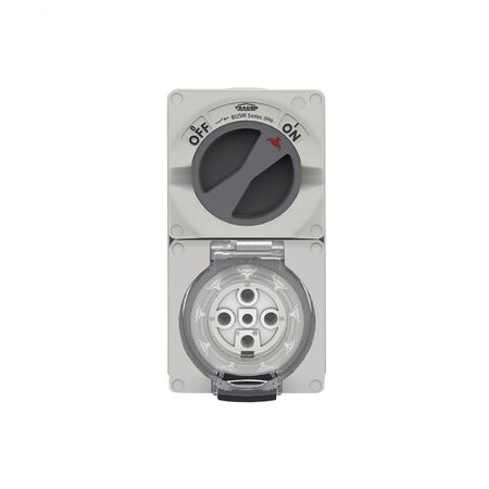 Buffalo - Combination Switched Socket IP66 40A 500V~ 5 Pin  x1 - BUC540