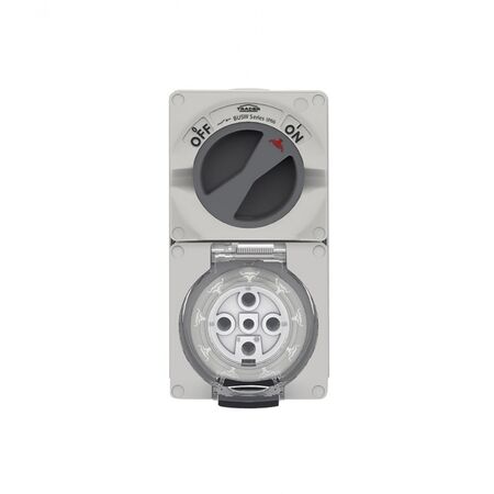Buffalo - Combination Switched Socket IP66 50A 500V~ 5 Pin  x1 - BUC550
