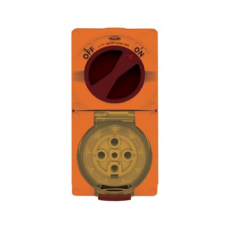 Buffalo -u00a0Combination Switched Socket IP66 50A 500V 5 Pin Chemical Resistant Orange  x1 - BUC550RO