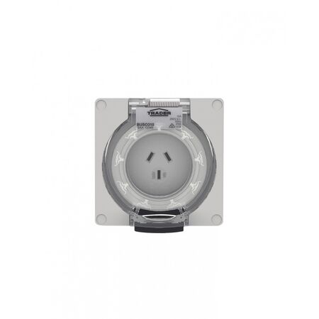 Buffalo -u00a0Socket IP66 10A 250V~ 3 Flat Pin, Less Enclosure  x1 - BUSO310LE