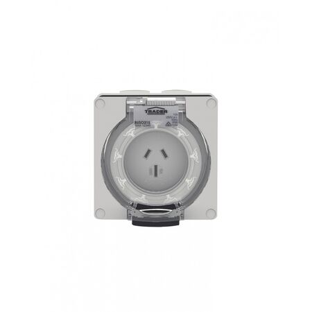 Buffalo - Socket IP66 15A 250V~ 3 Flat Pin  x1 - BUSO315