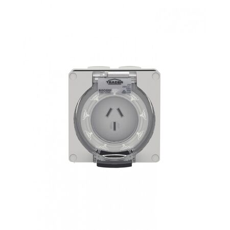 Buffalo -u00a0Socket IP66 20A 250V~ 3 Flat Pin  x1 - BUSO320F