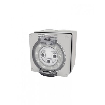 Buffalo - Socket IP66 32A 250V~ 3 Round Pin  x1 - BUSO332