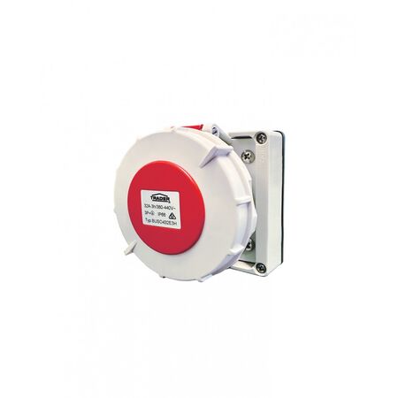 Buffalo -u00a0Socket IP66 32A 380-440V~ 4 Pin IEC309 Earth 3 Hour Clock Position Less Enclosure  x1 - BUSO432E3HLE