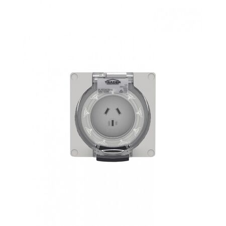Buffalo - Socket Auto-Switched IP66 10A 250V~ 3 Flat Pin  x1 - BUSOAU310