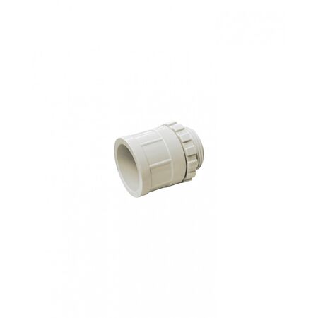 Cobra -u00a0Adaptor Plain to Screwed 20mm with Lock Ring PVC Grey  Electric Grey x150 - CBAPS20L