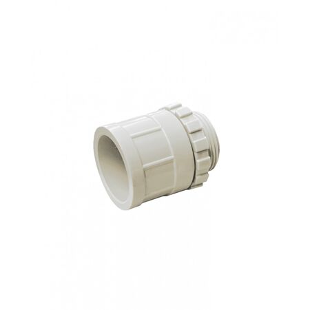 Cobra -u00a0Adaptor Plain to Screwed 25mm with Lock Ring PVC Grey  Electric Grey x80 - CBAPS25L