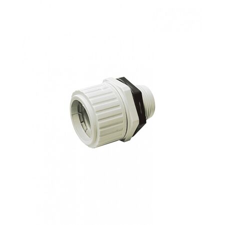 Cobra -u00a0Gland Straight 25mm for Corrugated Conduit with Lock Ring PVC Grey  Electric Grey x50 - CBGSCC25L