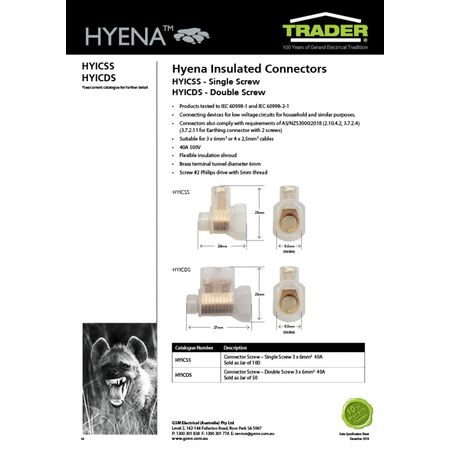 Insulated Connector Double Screw  x50 - HYICDS
