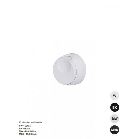 Dimpala - Push Rotary Dimmer Knob  Matt White x1 - DIMPRKBMW