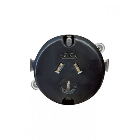 Surface Socket 10A 250V~ Three Pins  Black x10 - HYPP1GBK