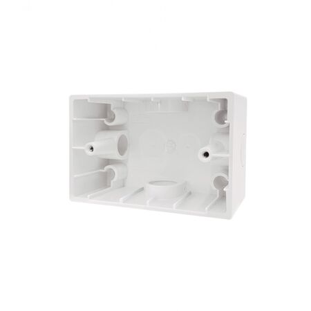 Hyena -u00a0Surface Mounting Box Enclosure Deep with 20mm Entry on Short Side and 25mm Entry on Long Side 50mm Deep 46mm Internal Depth White Perfect for Trader USB Range and Powermesh  x10 - HYSMB2025D
