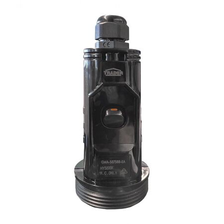 Hyena - Suspension Socket, Switched 1 Gang, 10A 250V~ Double Pole  Black x1 - HYSSBK
