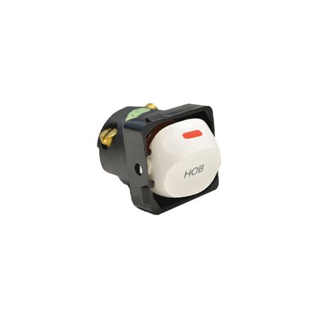 Meerkat -u00a0Switch Mechanism 32A 250V~, PUMA DOLLY SHAPE, (Labelled HOB)  Matt White x5 - MESW32HOBMW