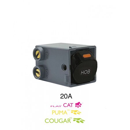 Meerkat - Double Pole Switch Mechanism 20A 250V~ (Labelled HOB)  White x1 - MESWDP20HOB