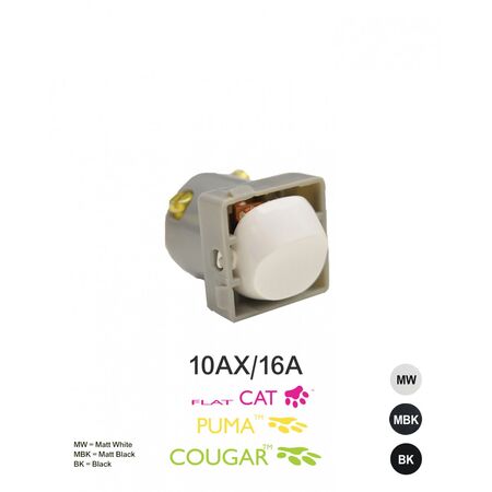 Meerkat - Switch Mechanism 10AX/16A 250V~  Matt White x50 - MESWMW