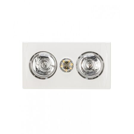 Mistral -u00a03 IN 1, FAN/LIGHT/HEATER 2 Lamp Version with PUSWV3GLFH Switch Plate  x1 - ML9801