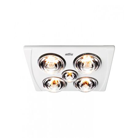 Mistral 3-in-1 Bathroom Heater FAN/LIGHT/HEAT - with PUSWV4G switch plate  x1 - MS9801